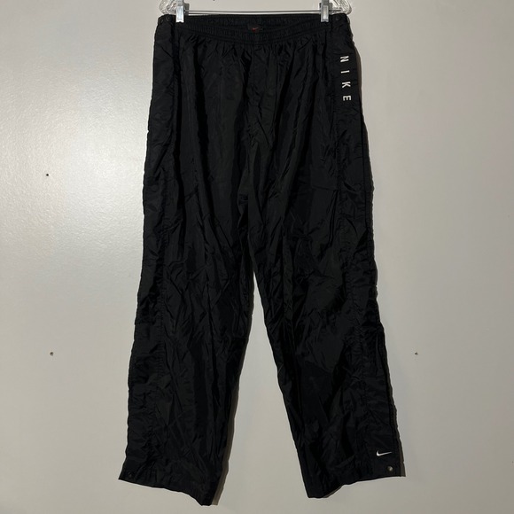 NIKE Men's Black Nylon Track Pants Joggers Athletic Sportswear Size L - Picture 1 of 7